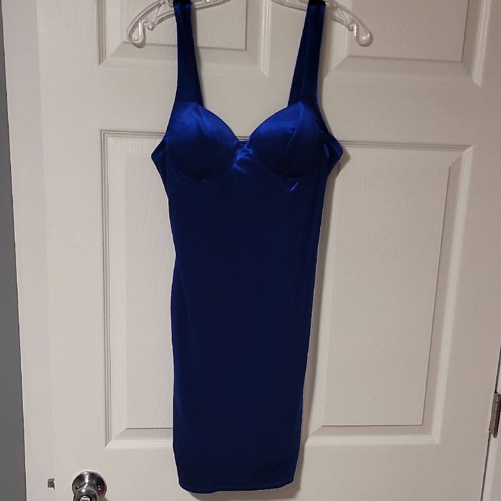 5 for $25 Elegant Blue Satin Slip Dress